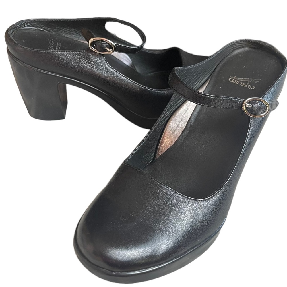 DANSKO Trixie Open Back Napa Leather Mary Jane Block Heel EU 38